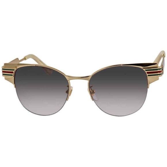 NEW Gucci Grey and Gold Cat Eye Women\'s Sunglasses